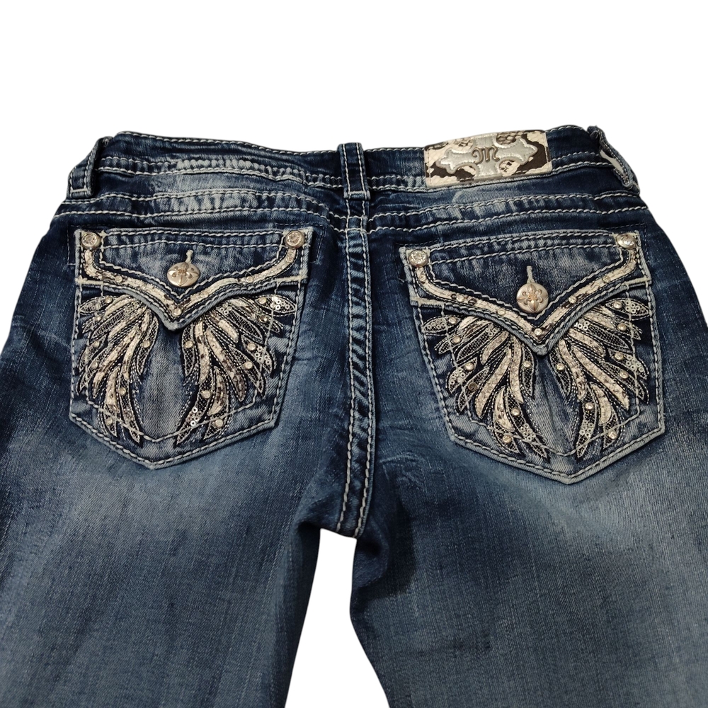 Miss Me Jeans Size 26 Low-rise Skinny Sparkles Wings Bling Y2K